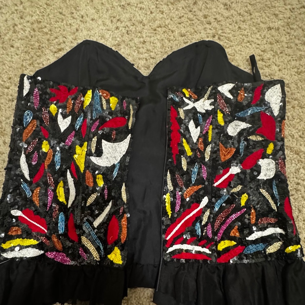 NWT Colorful Patterned Women's Corset Top - Picture 2 of 12